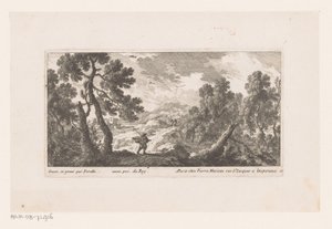 Landscape with Man with Billowing Cloak by Nicolas Perelle