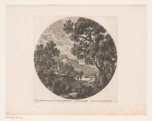 Landscape with Walkers and Shepherds with Flock by Nicolas Perelle