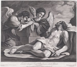 Angels Mourning over the Dead Christ by Nicolas Pitau
