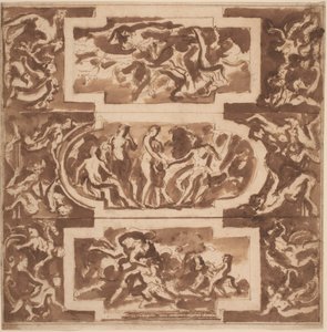 Modello for a Ceiling: Diana and the Dead Endymion, the Judgment of Paris, and the Death of Adonis by Nicolas Poussin