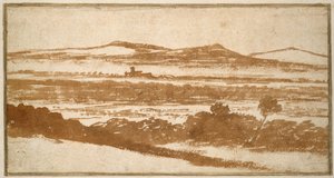 View across a Valley towards distant Hills by Nicolas Poussin
