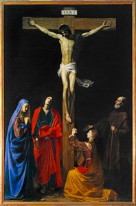 Christ on the Cross, Virgin Mary, Saints Mary Magdalene by Nicolas Tournier