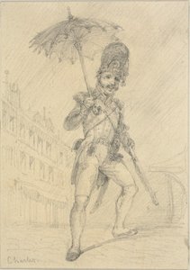 Soldier Holding a Parasol