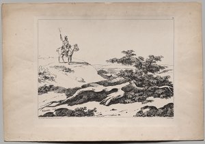 Soldier on Horse in Landscape by Nicolas Toussaint Charlet