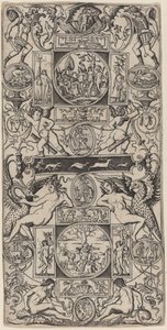 Ornament Panel with Orpheus and the Judgment of Paris by Nicoletto da Modena