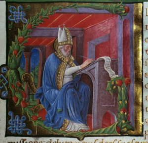 Saint Augustine Writing (detail)