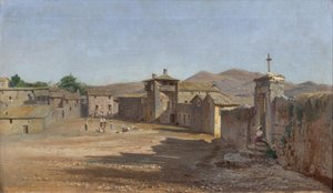 Market Square in Anticoli Corrado, Italy