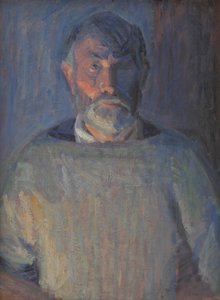 Portrait of the Artist. Lamplight by Niels Larsen Stevns