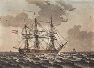A Warship Anchored in a Storm by Niels Truslew