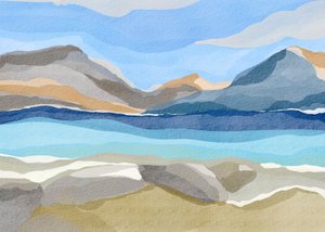 Abstract Serene Mountain Lake by Nikita Jariwala