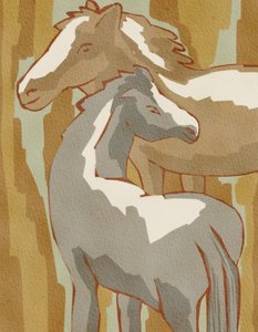 Calm Horse Family by Nikita Jariwala