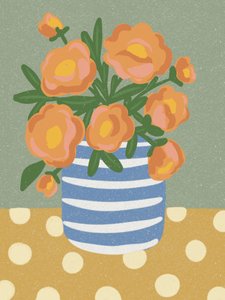 Orange Floral Still Life by Nikita Jariwala