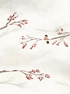 Winter Bird With Berries by Nikita Jariwala