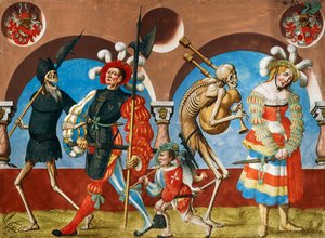 Death, Mercenary and Prostitute from the Dance of Death Cycle by Albrecht Kauw