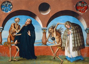 Death, the Abbot and the Canon from the Dance of Death Cycle by Albrecht Kauw