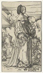 Wise Virgin with Burning Oil Lamp in Landscape (Five Wise and Five Foolish Virgins) by Niklaus Manuel Deutsch