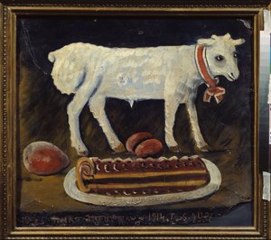 The Paschal Lamb (Still Life with Traditional Foods of the Liturgical Feast) by Niko Pirosmani