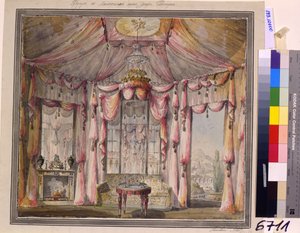 Interior Design for the Boudoir in the Count Bezborodko House in Moscow by Nikolai Alexandrovich Lvov