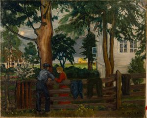 Summer Night by the Garden Gate by Nikolai Astrup