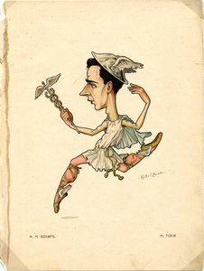 Ballet Dancer and Choreographer Michel Fokine, from Russian Ballet in Caricatures