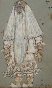 Ded Moroz. Costume Design for the Theatre Play Snow Maiden by A. Ostrovsky, 1912 by Nikolai Konstantinowitsch Roerich
