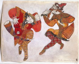 The Skomorokhs. Costume Design for the Opera Prince Igor by A. Borodin