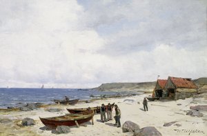 Fishermen on the Beach by Nikolai Martin Ulfsten