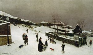 Winter scene in Nordnes, Bergen