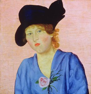 Portrait of a Woman in Blue by Nikolai Nikolaevich Popov