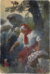 Baba Yaga, 1889 by Nikolai Nikolayevich Karasin