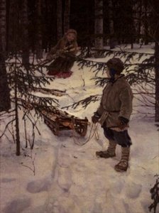 Gathering Firewood, Russia by Nikolai Petrovich Bogdanov Belsky