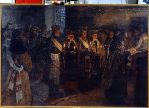 The Wedding with an Orthodox Priest by Nikolai Petrovich Bogdanov Belsky