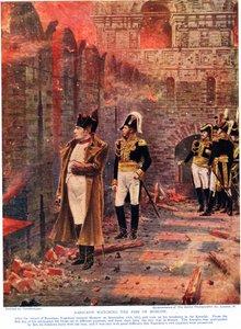 Napoleon watching the Fire of Moscow, illustration from 