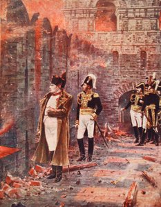 Napoleon watching the Fire of Moscow, illustration from 