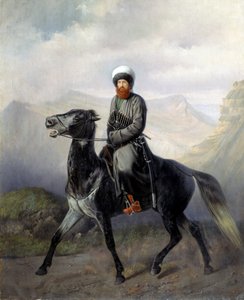 Equestrian Portrait of Imam Shamil, Leader of the Muslim Tribes of the Northern Caucasus