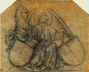 An Angel Supporting Two Escutcheons, 1470 by Nikolaus Gerhaert von Leyden
