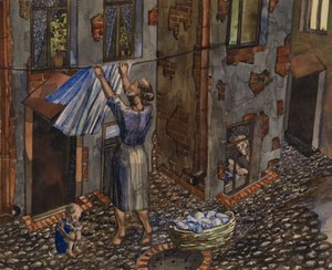 Old Courtyard by Nikolay Ivanovich Evgrafov