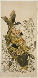 Courtesan Riding a Carp (parody of the Daoist Immortal Kinko [Chinese: Qin Gao])