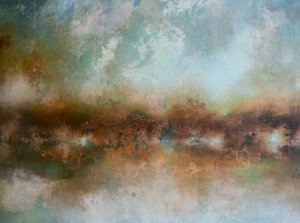 Misty Abstract Landscape by Nizaket Sinanovska