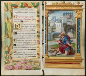 Adjoining Leaves from a Book of Hours: Penitential Psalms and King David in Prayer by Noel Bellemare