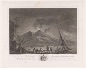 Landscape with Fishermen and Active Vesuvius