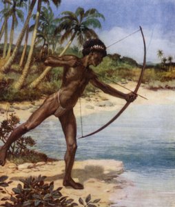 Native Archer shooting Fish, British Solomon Islands