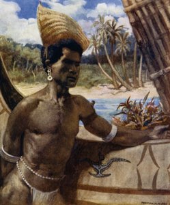 Native of New Georgia wearing Sunshade by Norman Hardy