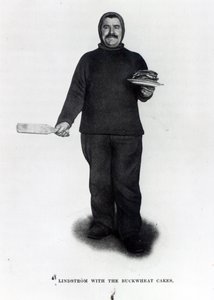 Lindstrom with the Buckwheat Cakes, from The South Pole by Roald E. Amundsen, c.1910-12 by Norwegian Photographer