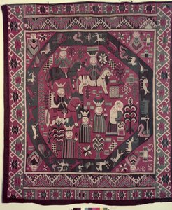 Carpet depicting knights, a mother with her child and various other figures, 1735 by Norwegian School