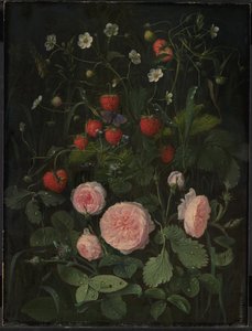Still Life with Roses and Strawberries