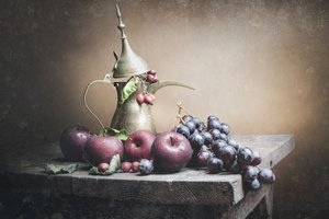 Rustic Fruit and Dallah by OSAMA OMAR ALIE