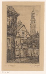 Cityscape with the Tower in Weimar by Octavia Cornelia Suzanna Hofstede de Groot (signed by artist)