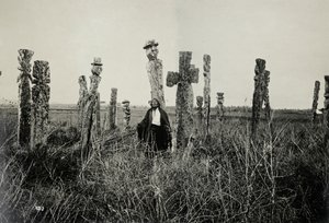 Prayer in the Cemetery, Araucano, Chile by Oder W. Heffer