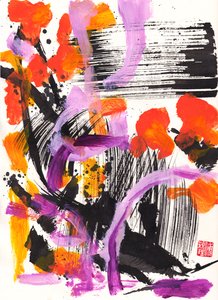 Bach Encounter Floral Ink Abstraction